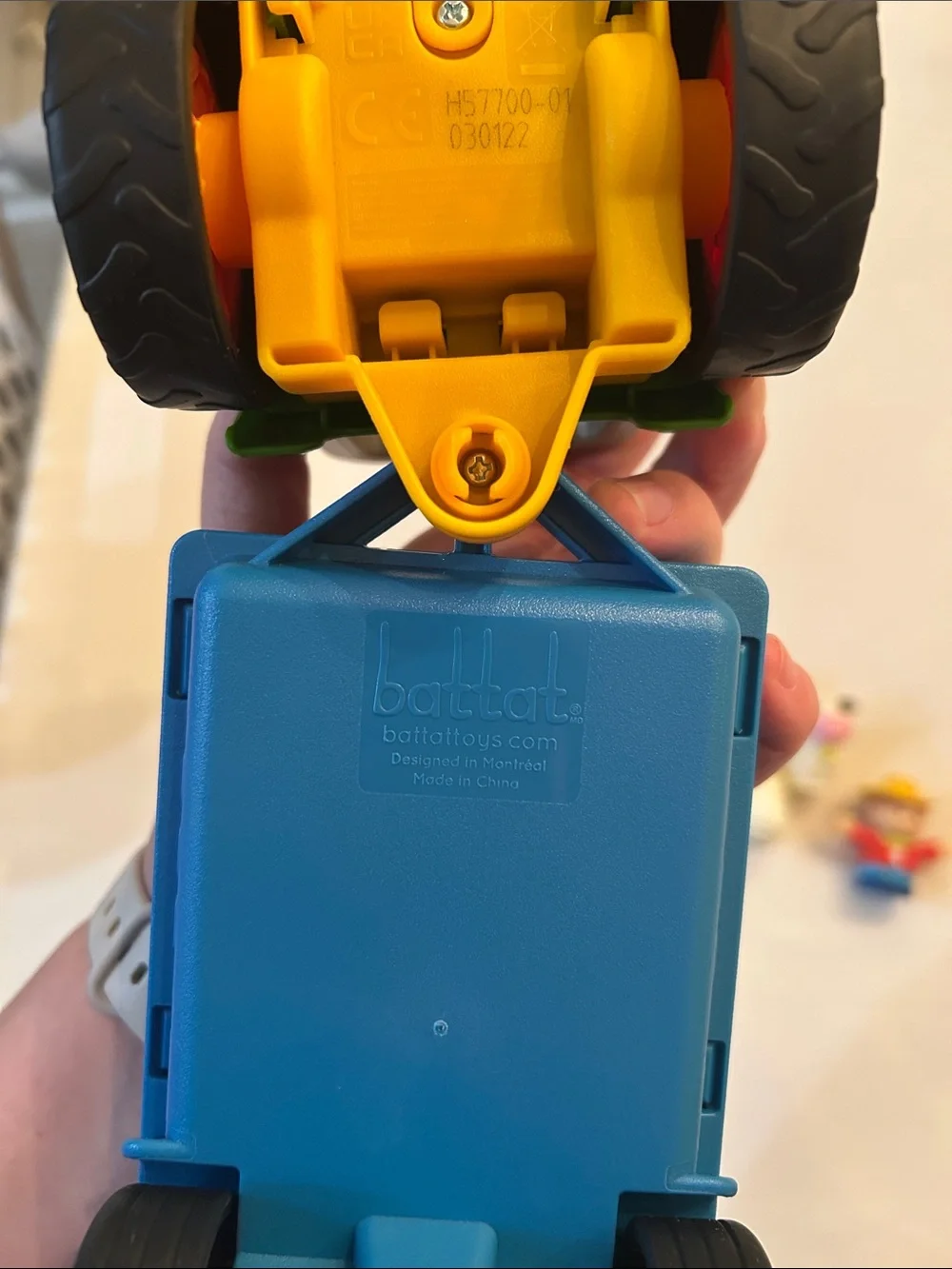 Green Tractor Toy with Trailer and Farm Animals